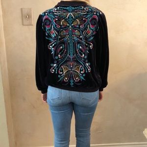Johnny Was velvet bomber jacket size small